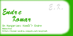 endre komar business card